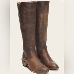 Carson Piping Tall Dark Brown Extended Tall Boots Size 6M